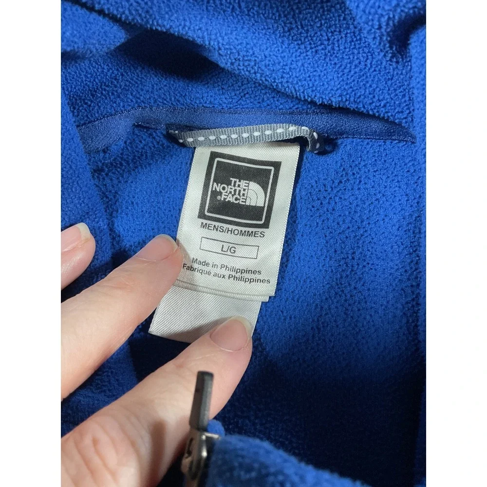 The North Face TKA 100 Mens Blue Quarter Zip Fleece Pullover Jacket Large L 1752